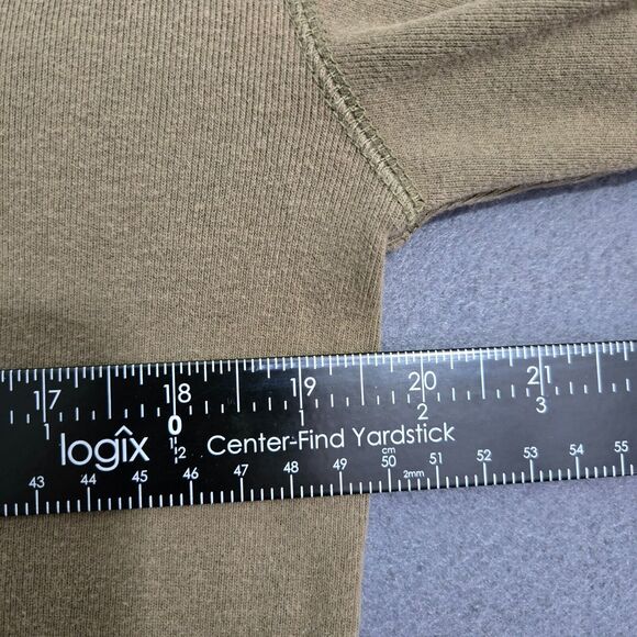 L.L. Bean Men S Reg Olive Green Long Sleeve V Neck Pullover Shirt Work Casual - Picture 8 of 9